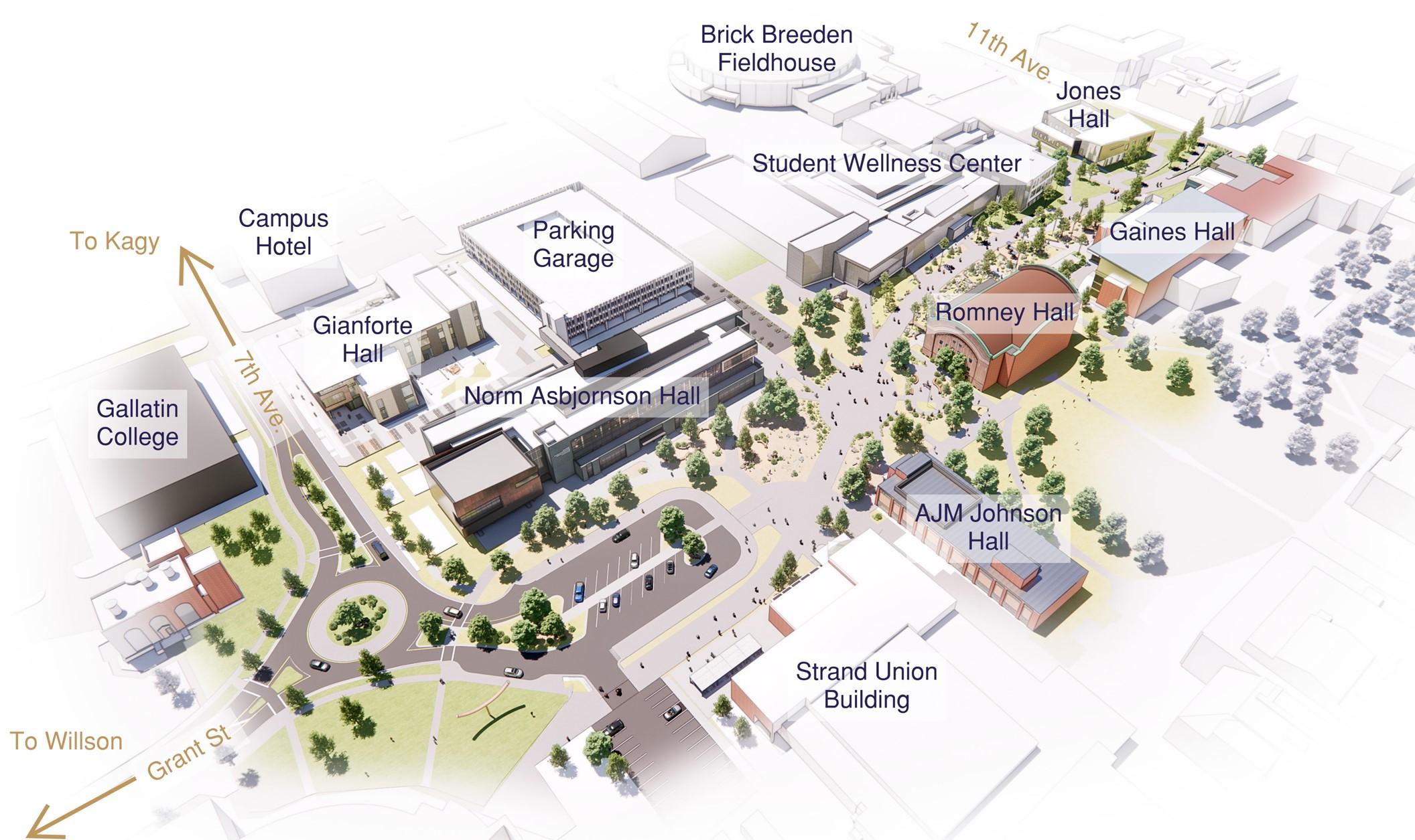 MSU campus building planning map