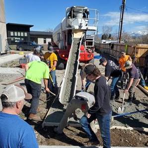 Carpentry students complete a concreate pour project at HAVEN.