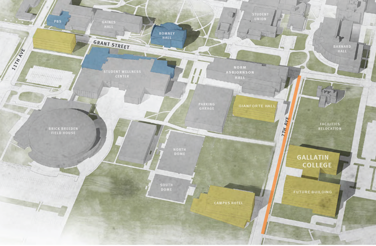 Map of future location of Gallatin College MSU