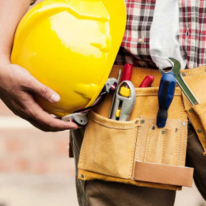 construction worker with toolbelt